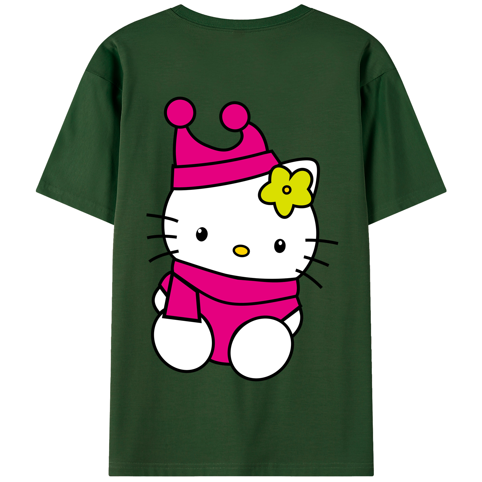 （画像用） Hello Kitty ハローキティ 綿100％半袖Tシャツ（背面プリント）